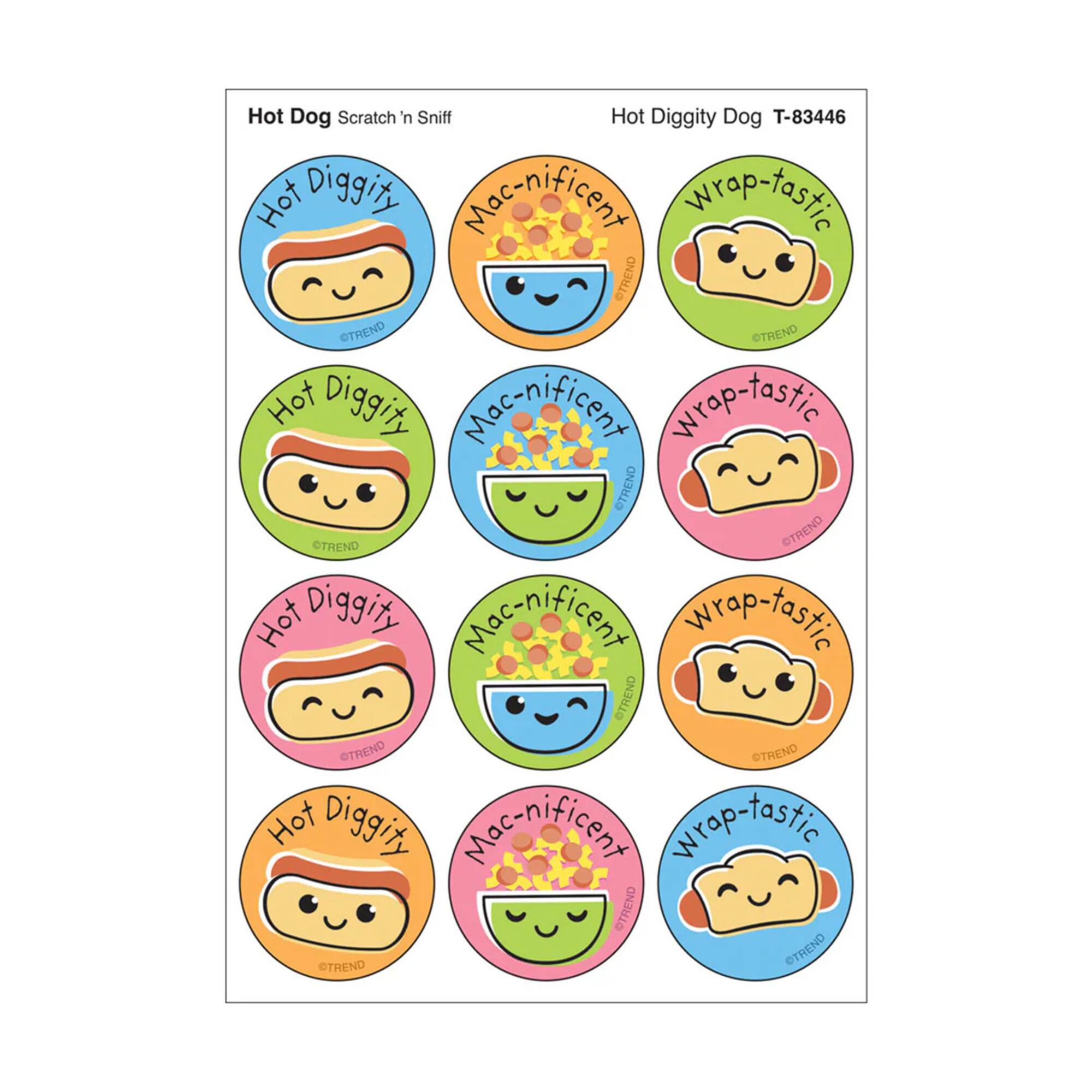 TREND Enterprises® Hot Diggity Dog, Hot Dog scent Scratch 'n Sniff Stinky Stickers®, 48 Per Pack, 6 Packs total of 288